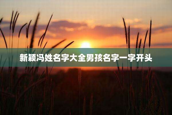 新颖冯姓名字大全男孩名字一字开头
