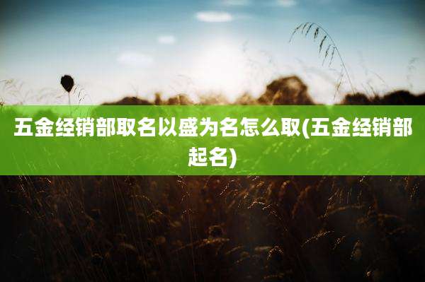 五金经销部取名以盛为名怎么取(五金经销部起名)