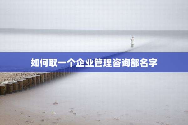 如何取一个企业管理咨询部名字