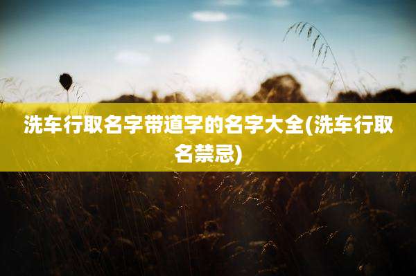 洗车行取名字带道字的名字大全(洗车行取名禁忌)