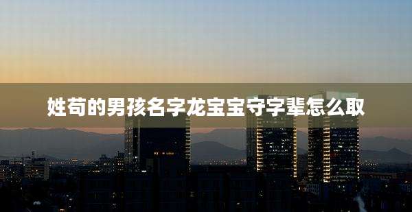 姓苟的男孩名字龙宝宝守字辈怎么取