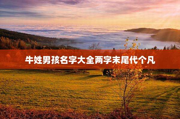 牛姓男孩名字大全两字末尾代个凡