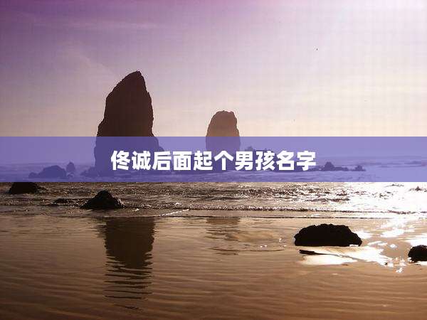 佟诚后面起个男孩名字