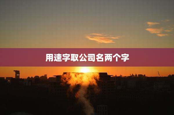 用速字取公司名两个字