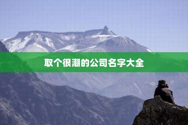 取个很潮的公司名字大全