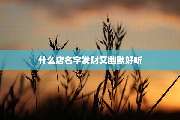 什么店名字发财又幽默好听