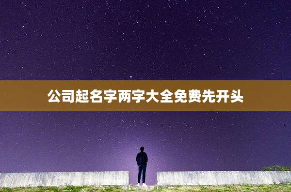公司起名字两字大全免费先开头