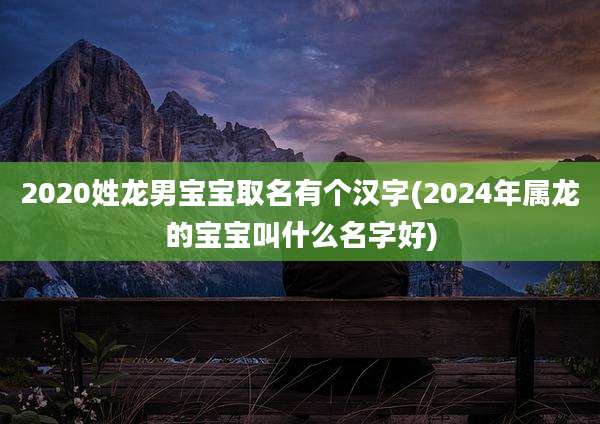 2020姓龙男宝宝取名有个汉字(2024年属龙的宝宝叫什么名字好)