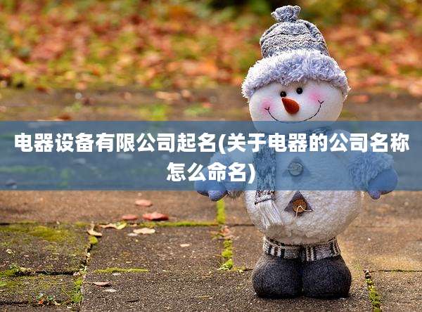 电器设备有限公司起名(关于电器的公司名称怎么命名)