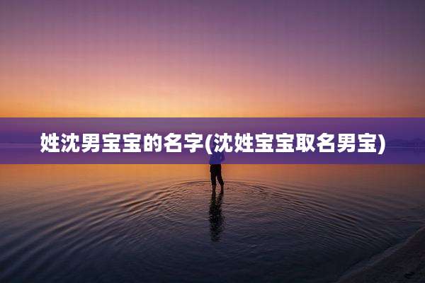 姓沈男宝宝的名字(沈姓宝宝取名男宝)