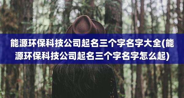 能源环保科技公司起名三个字名字大全(能源环保科技公司起名三个字名字怎么起)