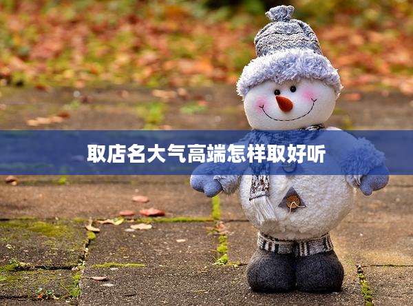 取店名大气高端怎样取好听