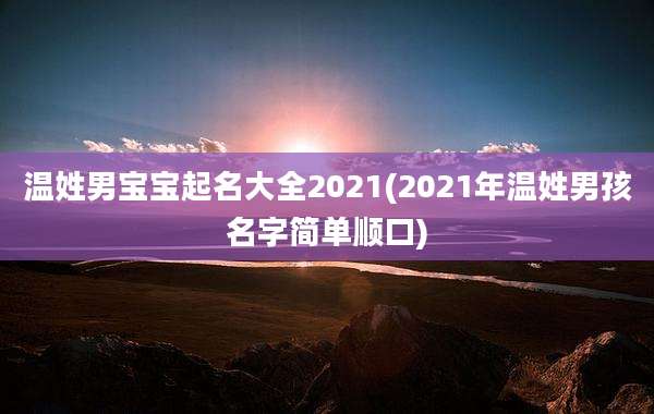 温姓男宝宝起名大全2021(2021年温姓男孩名字简单顺口)