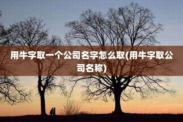 用牛字取一个公司名字怎么取(用牛字取公司名称)