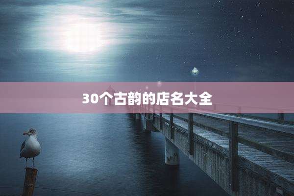 30个古韵的店名大全