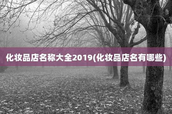 化妆品店名称大全2019(化妆品店名有哪些)