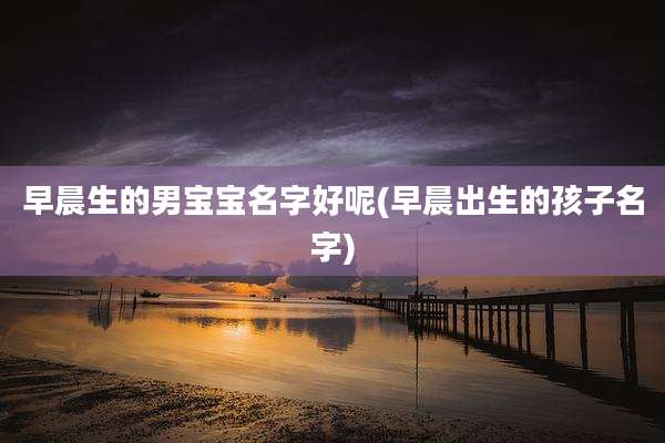 早晨生的男宝宝名字好呢(早晨出生的孩子名字)