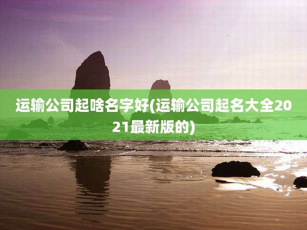 运输公司起啥名字好(运输公司起名大全2021最新版的)