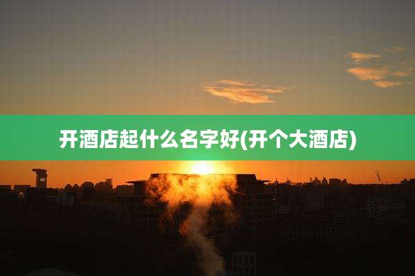 开酒店起什么名字好(开个大酒店)