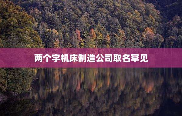 两个字机床制造公司取名罕见