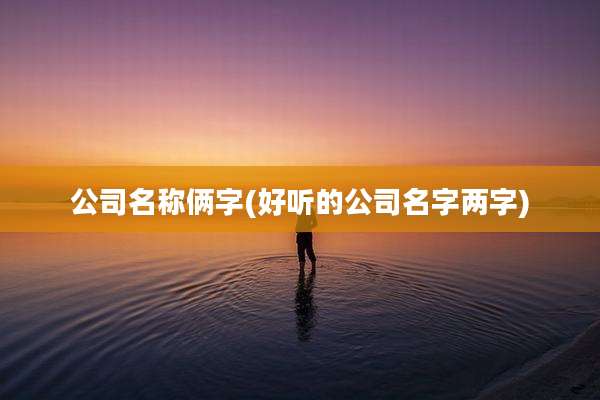 公司名称俩字(好听的公司名字两字)