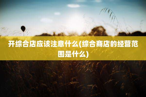 开综合店应该注意什么(综合商店的经营范围是什么)