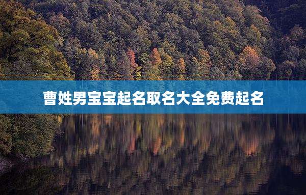 曹姓男宝宝起名取名大全免费起名