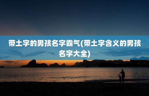 带土字的男孩名字霸气(带土字含义的男孩名字大全)