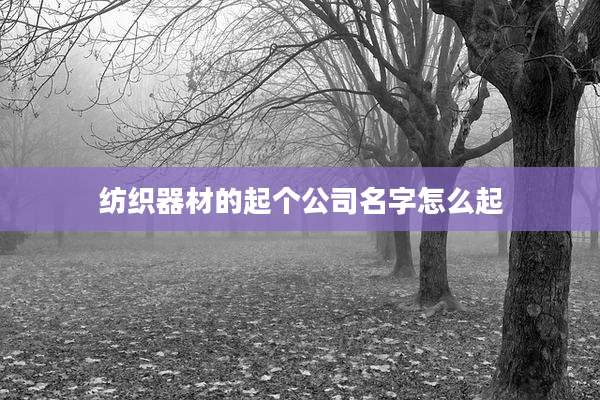 纺织器材的起个公司名字怎么起