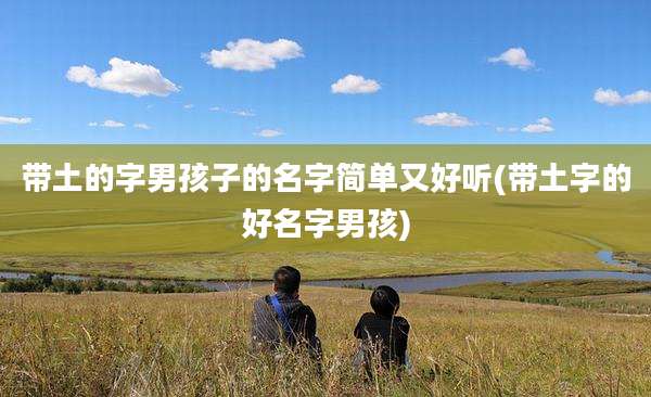 带土的字男孩子的名字简单又好听(带土字的好名字男孩)