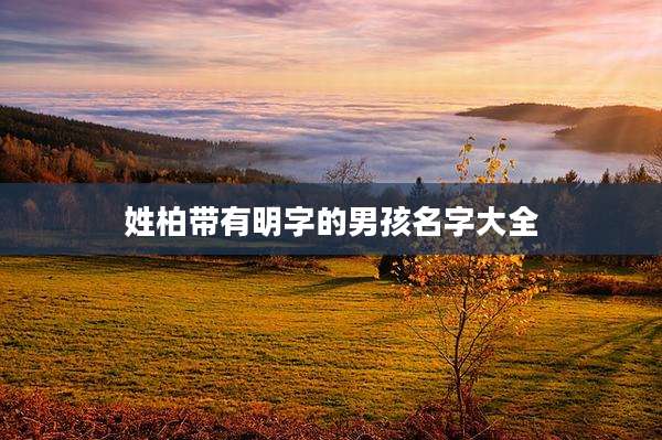 姓柏带有明字的男孩名字大全