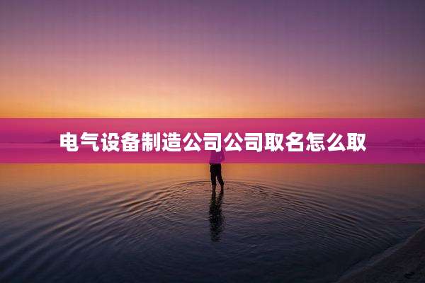 电气设备制造公司公司取名怎么取