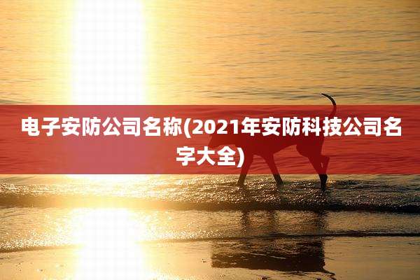 电子安防公司名称(2021年安防科技公司名字大全)