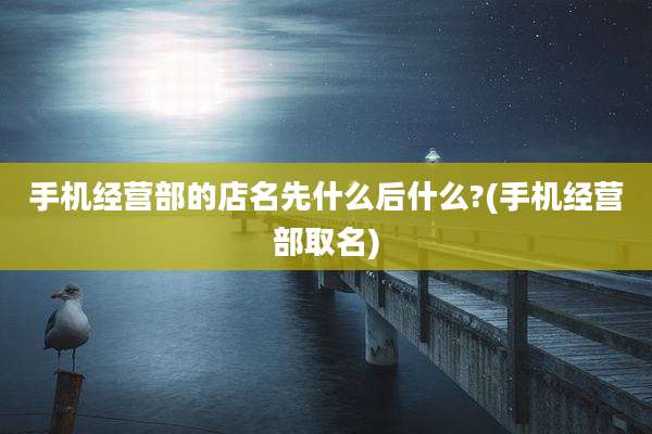 手机经营部的店名先什么后什么?(手机经营部取名)