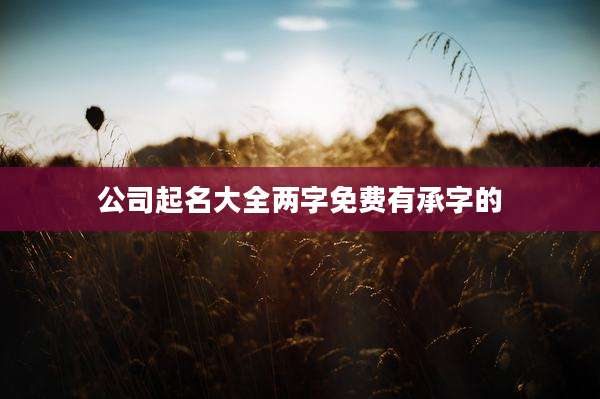 公司起名大全两字免费有承字的