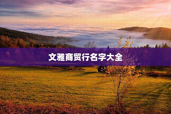 文雅商贸行名字大全