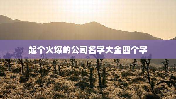 起个火爆的公司名字大全四个字