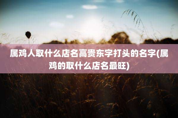 属鸡人取什么店名高贵东字打头的名字(属鸡的取什么店名最旺)
