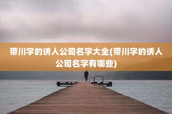 带川字的诱人公司名字大全(带川字的诱人公司名字有哪些)