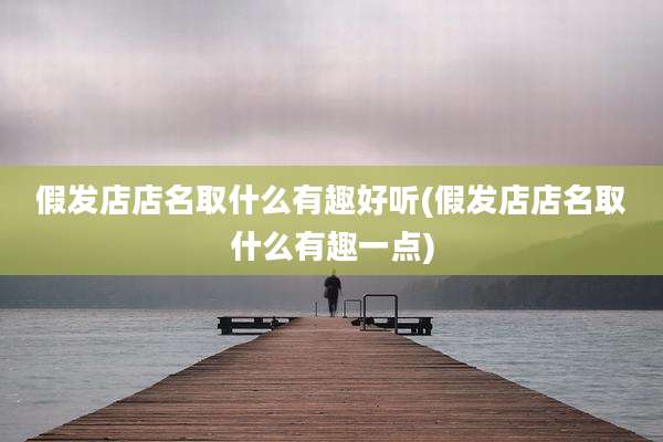 假发店店名取什么有趣好听(假发店店名取什么有趣一点)