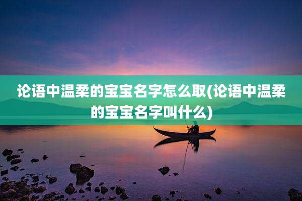 论语中温柔的宝宝名字怎么取(论语中温柔的宝宝名字叫什么)