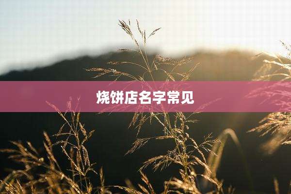 烧饼店名字常见