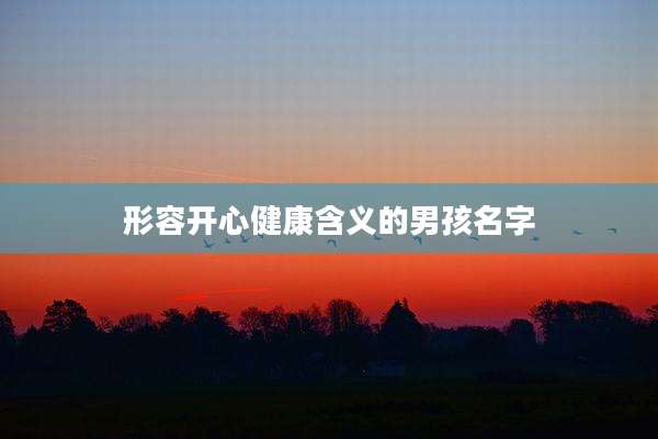形容开心健康含义的男孩名字