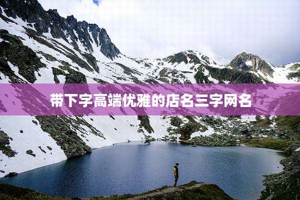 带下字高端优雅的店名三字网名