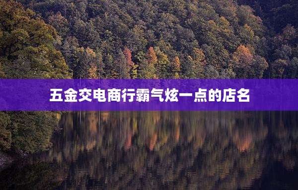 五金交电商行霸气炫一点的店名