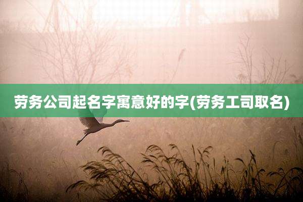 劳务公司起名字寓意好的字(劳务工司取名)