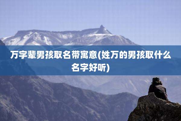 万字辈男孩取名带寓意(姓万的男孩取什么名字好听)