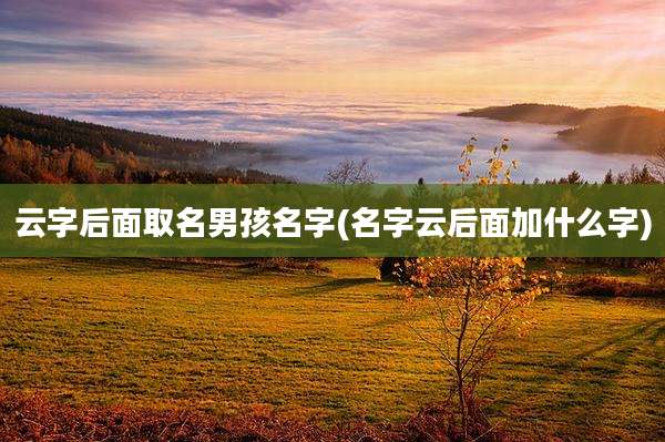 云字后面取名男孩名字(名字云后面加什么字)