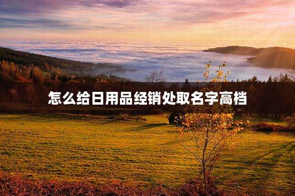 怎么给日用品经销处取名字高档