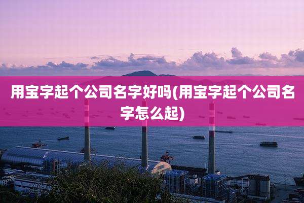 用宝字起个公司名字好吗(用宝字起个公司名字怎么起)